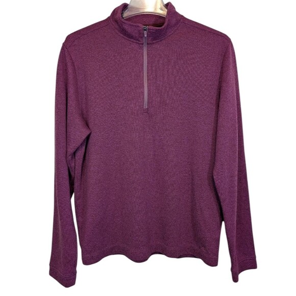 Rhone Mens Commuter 1/4 Zip Sweater Maroon Marle Size Medium - Picture 1 of 11